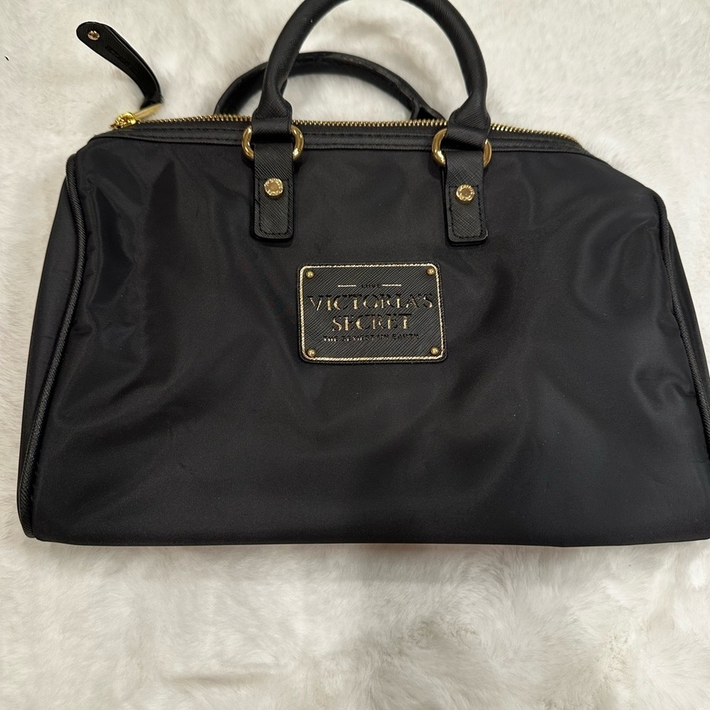 Victoria's Secret Black Tote with Gold Details